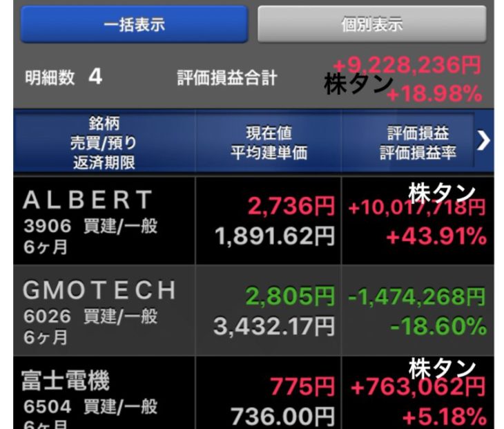 株タンの投資成績