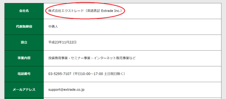 株式会社エクストレードの概要
