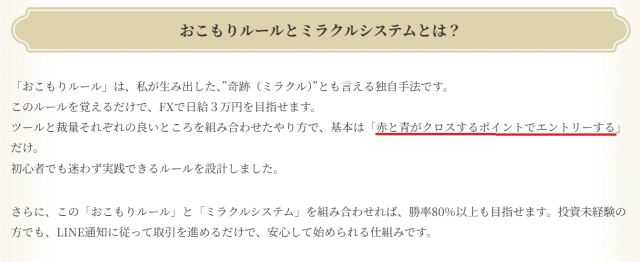 ミラクルサロンの投資手法