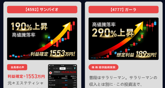 常勝!!株ラインの実績