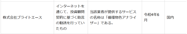 株式会社ジャッジは無登録業者