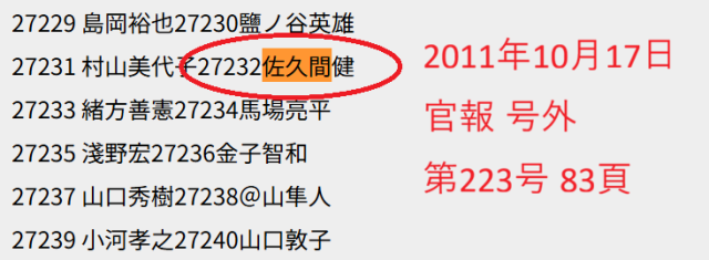 佐久間健は2011年に開業登録を行い独立